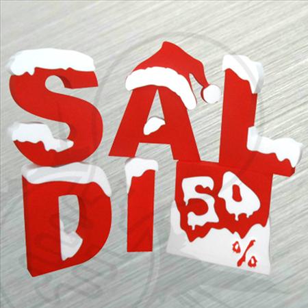 Scritta Saldi Innevati in Polistirolo