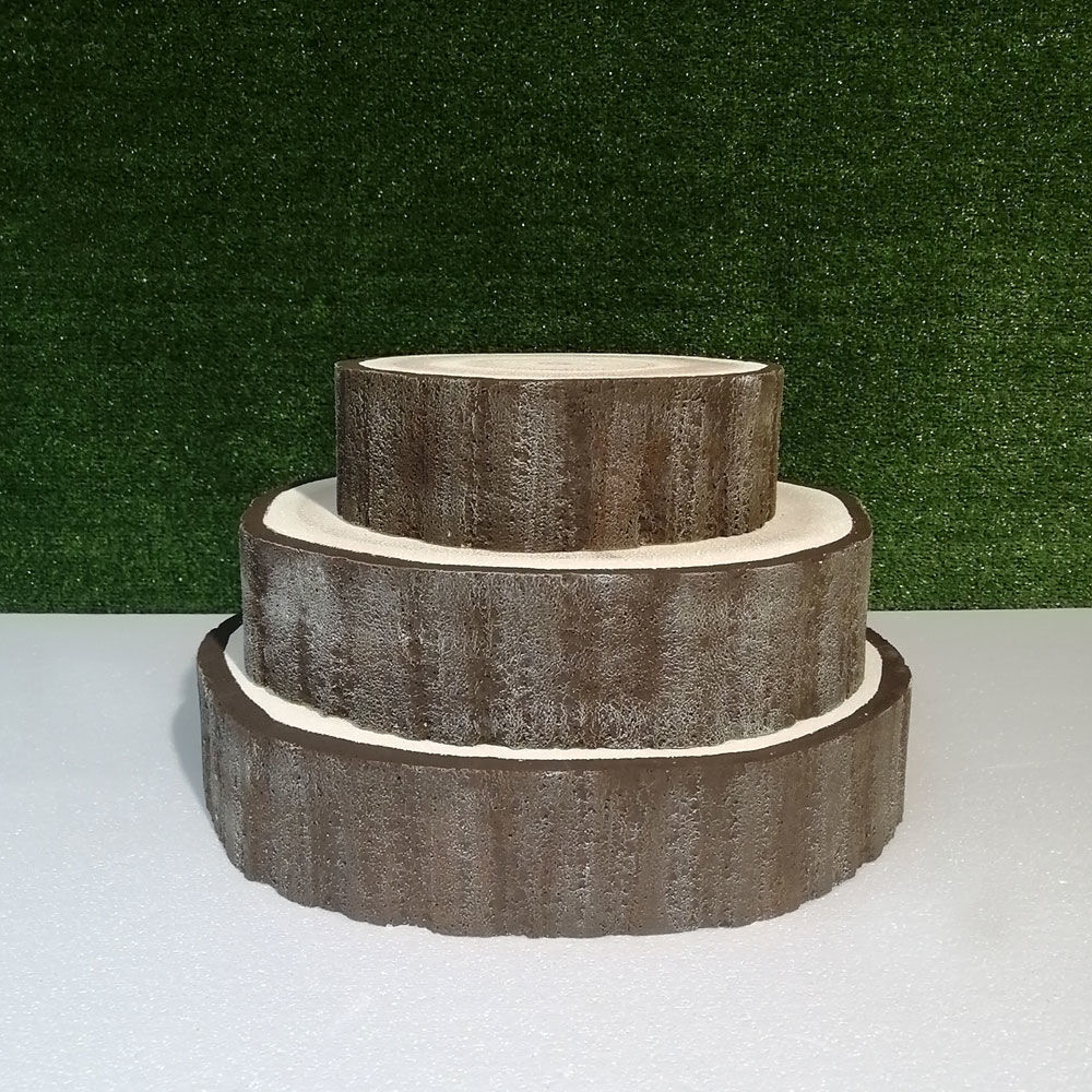 Set 3 Basi Effetto Tronco in Polistirolo