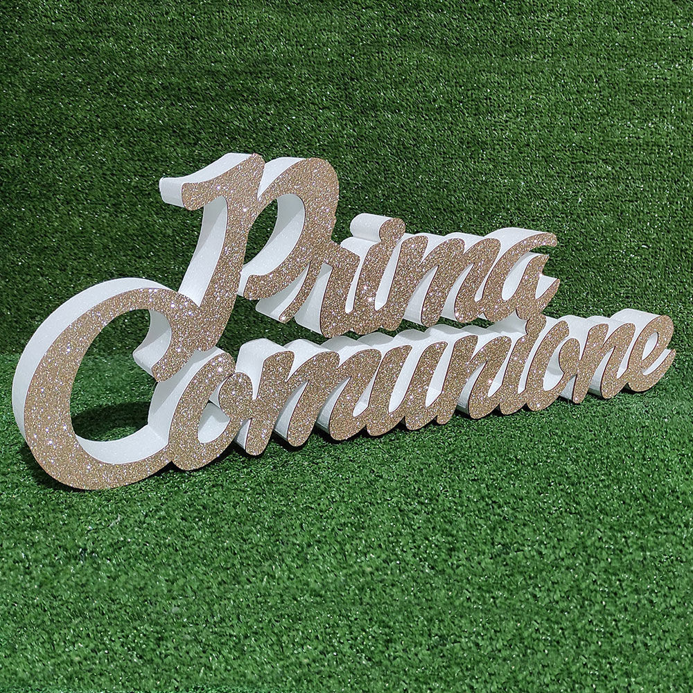 Scritta Prima Comunione Colorata in Polistirolo