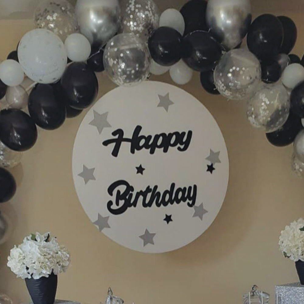 Cerchio in Polistirolo con Scritta a scelta in Gomma Glitter