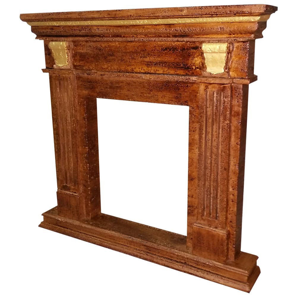 Caminetto in Polistirolo con finiture color oro