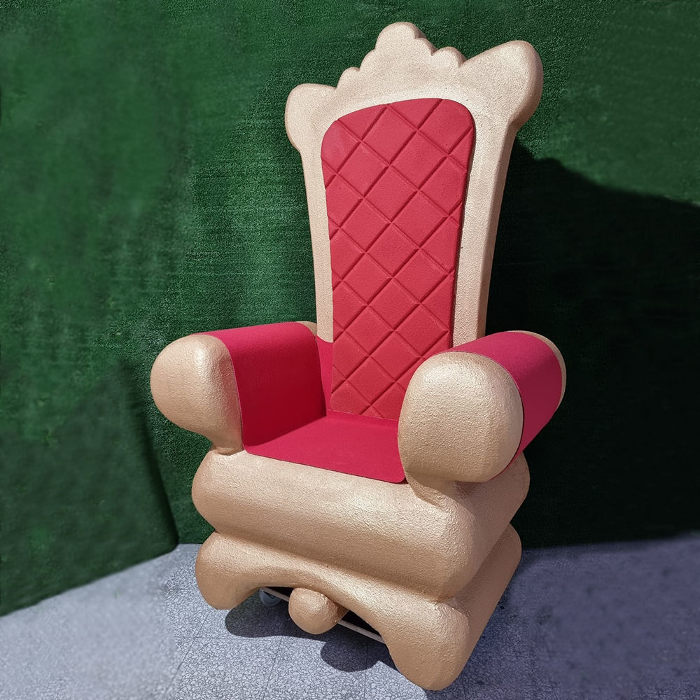 Trono di Babbo Natale in Polistirolo Oro e Rosso
